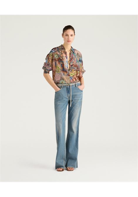 Camicia in Seta Habutai Momonì Colinas - Multicolor Terra MOMONI | CAMICIE | MOSH0036067