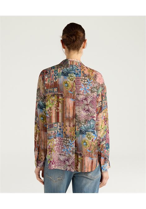 Camicia in Seta Habutai Momonì Colinas - Multicolor Terra MOMONI | CAMICIE | MOSH0036067
