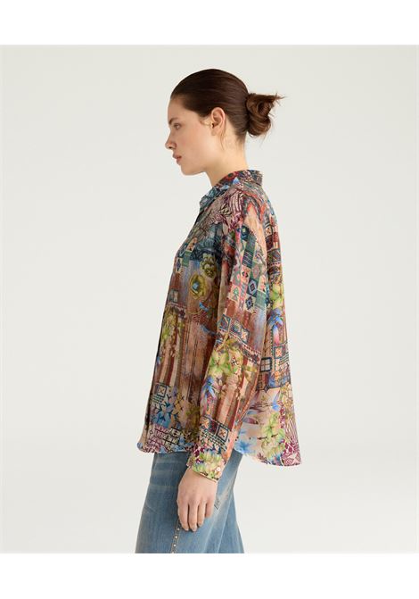 Camicia in Seta Habutai Momonì Colinas - Multicolor Terra MOMONI | CAMICIE | MOSH0036067