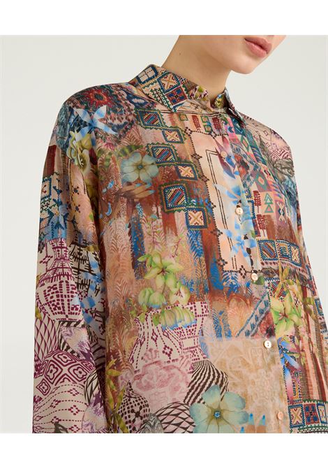 Camicia in Seta Habutai Momonì Colinas - Multicolor Terra MOMONI | CAMICIE | MOSH0036067