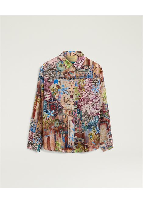 Camicia in Seta Habutai Momonì Colinas - Multicolor Terra MOMONI | CAMICIE | MOSH0036067