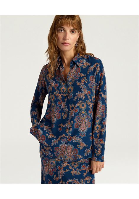 Momonì Meudon Shirt in Printed Silk Crepe de Chine - Comfort Fit MOMONI |  | MOSH0048002