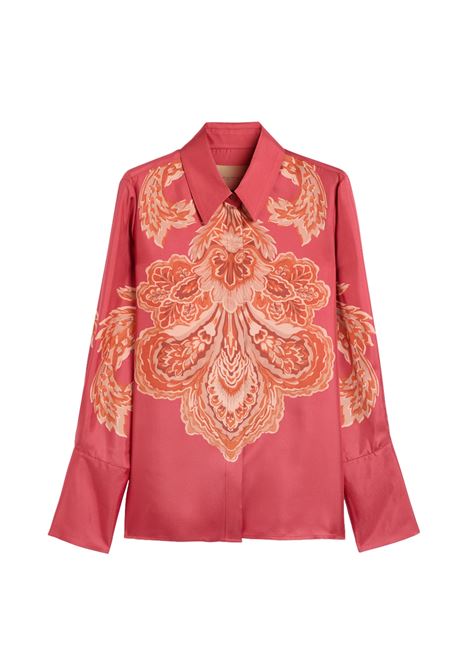 Camicia Momonì Nina Over in Twill di Seta con Stampa Piazzata - Polso Alto MOMONI | CAMICIE | MOSH0050368