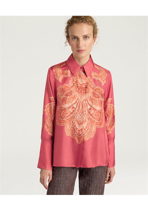 Camicia Momonì Nina Over in Twill di Seta con Stampa Piazzata - Polso Alto MOMONI | CAMICIE | MOSH0050368