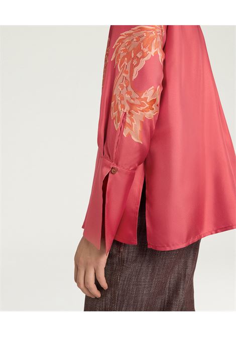 Camicia Momonì Nina Over in Twill di Seta con Stampa Piazzata - Polso Alto MOMONI | CAMICIE | MOSH0050368