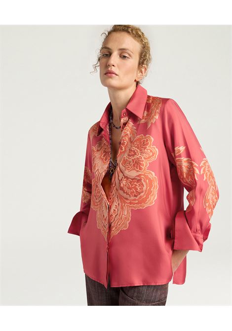 Camicia Momonì Nina Over in Twill di Seta con Stampa Piazzata - Polso Alto MOMONI | CAMICIE | MOSH0050368