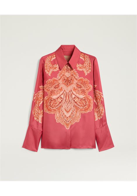 Camicia Momonì Nina Over in Twill di Seta con Stampa Piazzata - Polso Alto MOMONI | CAMICIE | MOSH0050368