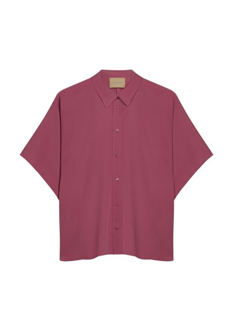 Momonì Brooklyn Boxy Shirt in Acetate Silk Crepe - Kimono Sleeves MOMONI |  | MOSH0060384