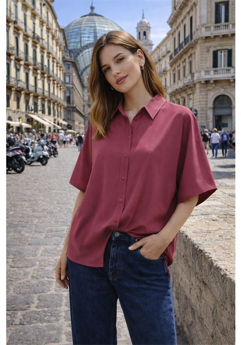 Camicia Momonì Brooklyn Boxy in Crepe Acetato Seta - Maniche Kimono MOMONI | CAMICIE | MOSH0060384