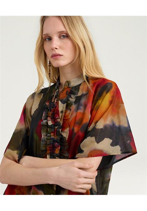 Camicia Oversize Momonì Berenice in Voile di Cotone - Multicolor Army MOMONI | CAMICIE | MOSH0077480