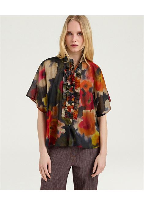 Camicia Oversize Momonì Berenice in Voile di Cotone - Multicolor Army MOMONI | CAMICIE | MOSH0077480