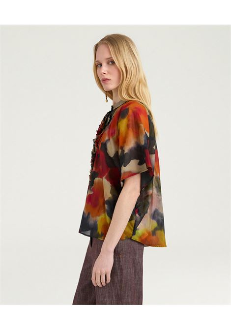 Camicia Oversize Momonì Berenice in Voile di Cotone - Multicolor Army MOMONI | CAMICIE | MOSH0077480