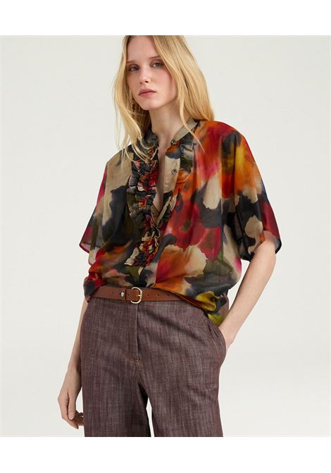 Camicia Oversize Momonì Berenice in Voile di Cotone - Multicolor Army MOMONI | CAMICIE | MOSH0077480