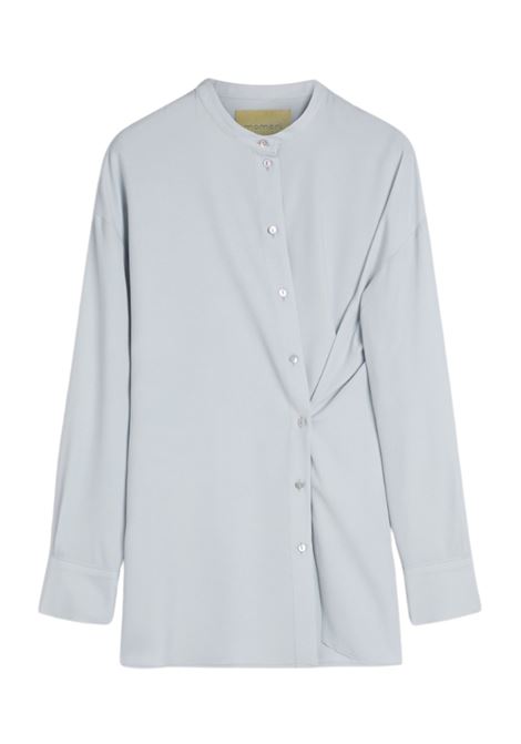 Camicia Trasformabile Momonì Val in Crêpe di Acetato e Seta - Ghiaccio MOMONI | CAMICIE | MOSH0080025