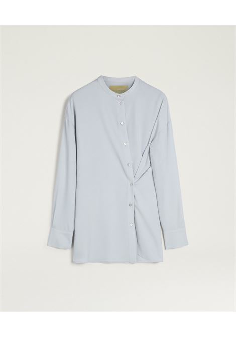 Camicia Trasformabile Momonì Val in Crêpe di Acetato e Seta - Ghiaccio MOMONI | CAMICIE | MOSH0080025