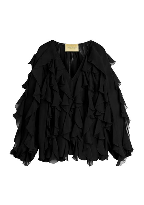 Camicia Momonì Canela in Chiffon Viscosa Seta - Rouches e Manica Raglan MOMONI | CAMICIE | MOSH0150990