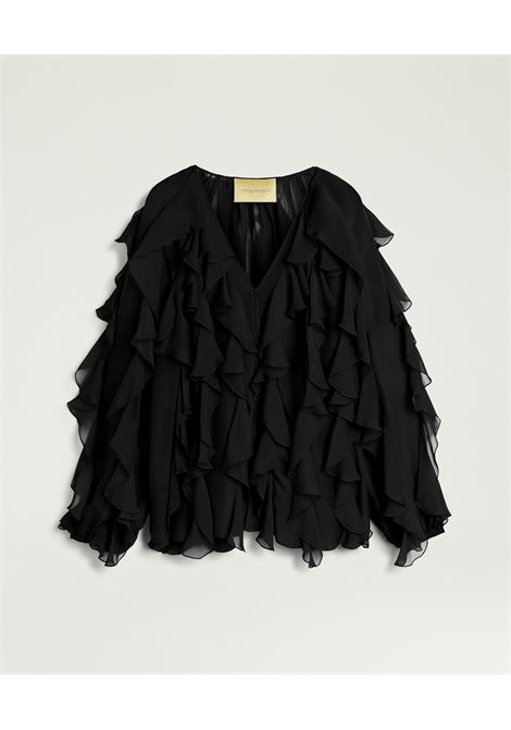 Momonì Canela Shirt in Viscose Silk Chiffon - Ruffles and Raglan Sleeve MOMONI |  | MOSH0150990
