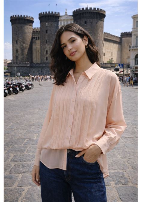 Camicia Momonì Lucia Over in Chiffon con Plastron Jabot - Collo a Vela MOMONI | CAMICIE | MOSH0160400