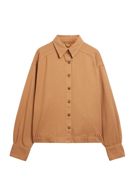 Camicia Overshirt Momonì Atohi in Canvas Ricamato - Fard MOMONI | CAMICIE | MOSH0200401