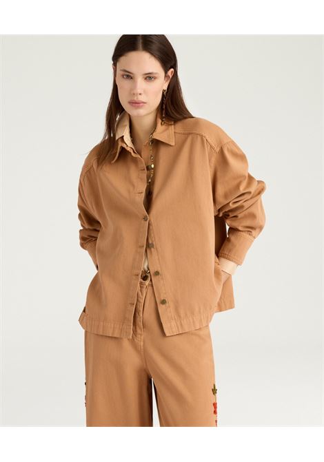 Camicia Overshirt Momonì Atohi in Canvas Ricamato - Fard MOMONI | CAMICIE | MOSH0200401