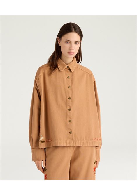 Camicia Overshirt Momonì Atohi in Canvas Ricamato - Fard MOMONI | CAMICIE | MOSH0200401
