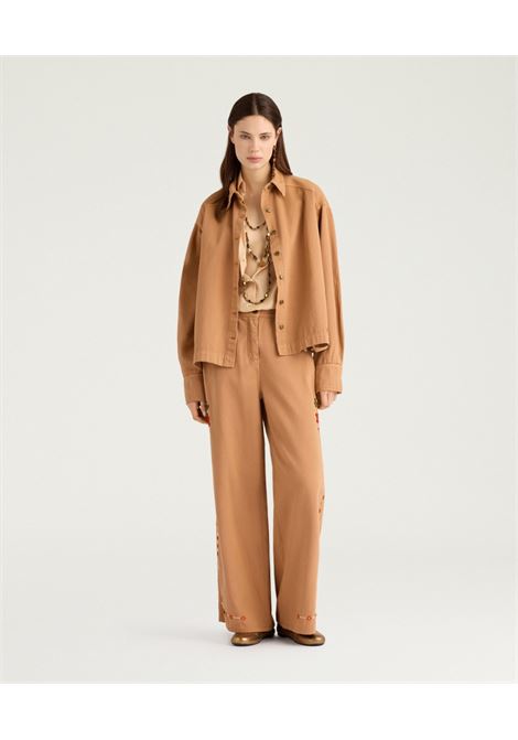 Camicia Overshirt Momonì Atohi in Canvas Ricamato - Fard MOMONI | CAMICIE | MOSH0200401
