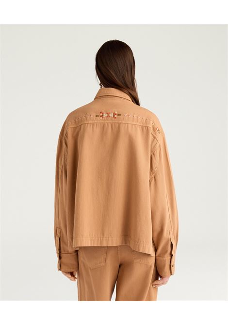 Camicia Overshirt Momonì Atohi in Canvas Ricamato - Fard MOMONI | CAMICIE | MOSH0200401