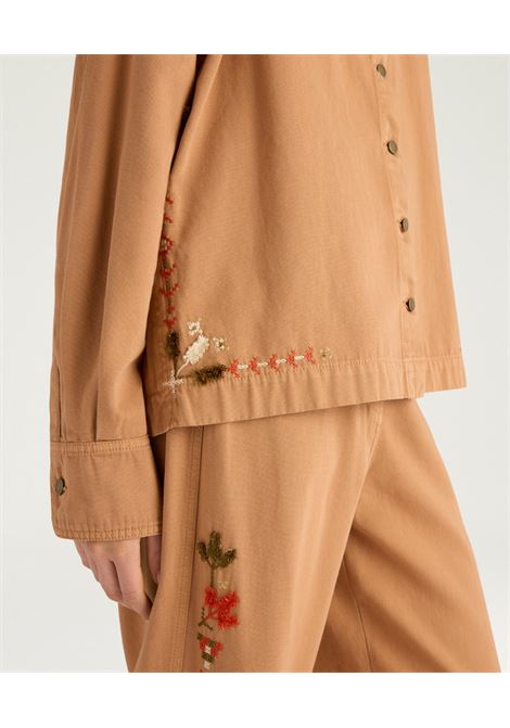 Camicia Overshirt Momonì Atohi in Canvas Ricamato - Fard MOMONI | CAMICIE | MOSH0200401