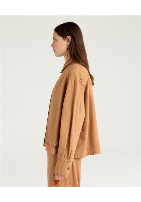 Camicia Overshirt Momonì Atohi in Canvas Ricamato - Fard MOMONI | CAMICIE | MOSH0200401