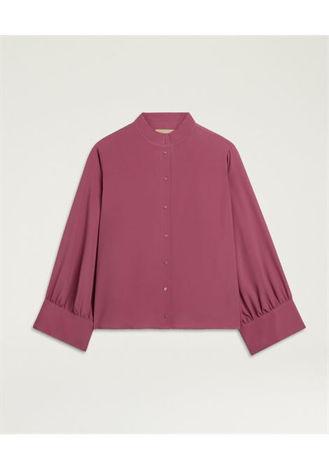 Camicia Momonì Franklin Boxy in Acetato Seta - Maniche Arricciate e Collo Alto MOMONI | CAMICIE | MOSH0400384