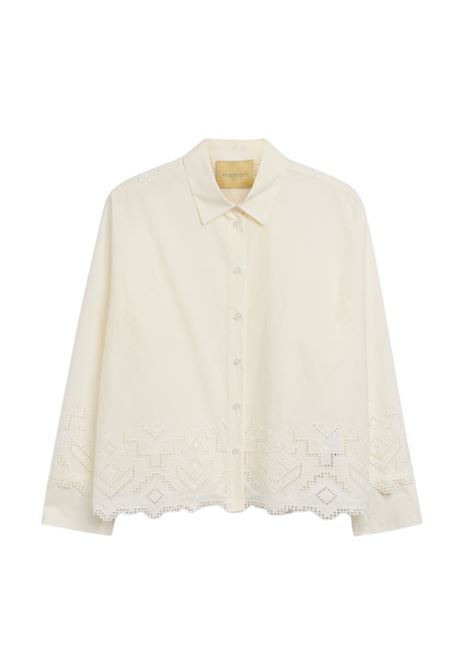 Camicia Stile Uomo Momonì Talavera in Popeline Sangallo - Panna MOMONI | CAMICIE | MOSH0420040