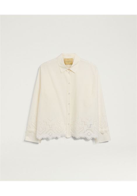 Camicia Stile Uomo Momonì Talavera in Popeline Sangallo - Panna MOMONI | CAMICIE | MOSH0420040