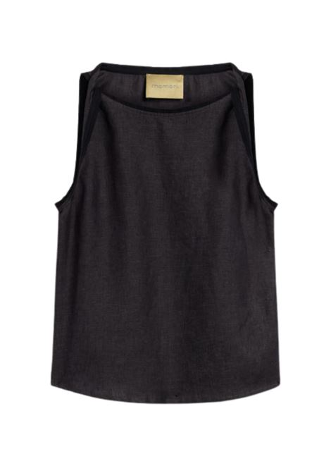 Top Canotta Momonì Camaro in Lino - Grigio Antracite MOMONI | Top & T-shirt | MOTO0070932
