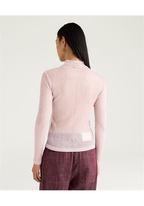 T-shirt Lupetto Momonì Ine in Jersey Goffrato con Lurex - Bocciolo/Rame MOMONI | T-shirt | MOTS0044115