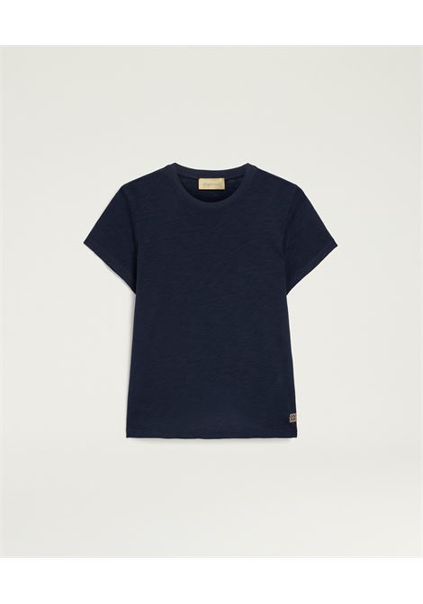 T-shirt Girocollo Momonì Calavera in Cotone e Viscosa - Blu Oltremare MOMONI | T-shirt | MOTS0060885