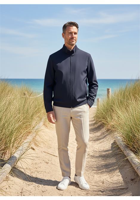 Montecore Men's Stretch Technical Fabric Jacket in Dark Blue MONTECORE |  | S10MUC782A-18589