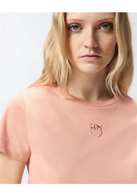 Pinko Love Birds logo embroidered pure cotton t-shirt PINKO |  | 100355-A339P92