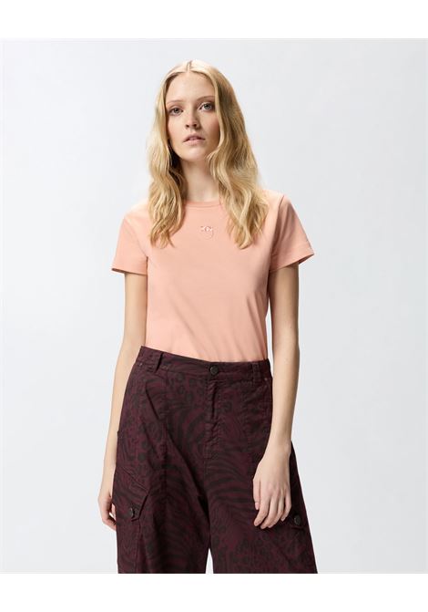 Pinko Love Birds logo embroidered pure cotton t-shirt PINKO |  | 100355-A339P92