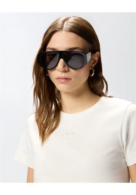 Pinko Love Birds logo embroidered pure cotton t-shirt PINKO |  | 100355-A339Z05