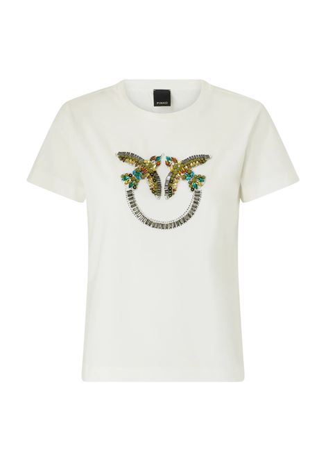 Pinko Love Birds jewel maxi embroidery cotton t-shirt PINKO |  | 100535-A33FZ05