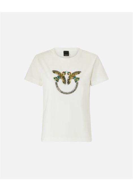 Pinko Love Birds jewel maxi embroidery cotton t-shirt PINKO |  | 100535-A33FZ05