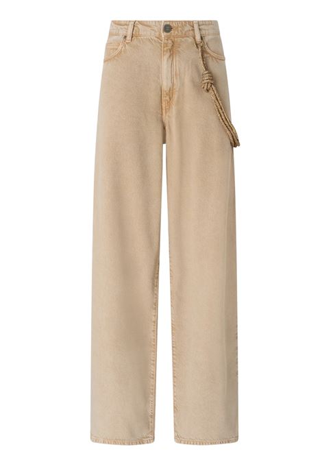 Pinko Lauryn loose bull denim jeans with removable jewel cord PINKO |  | 104601-A33RC88