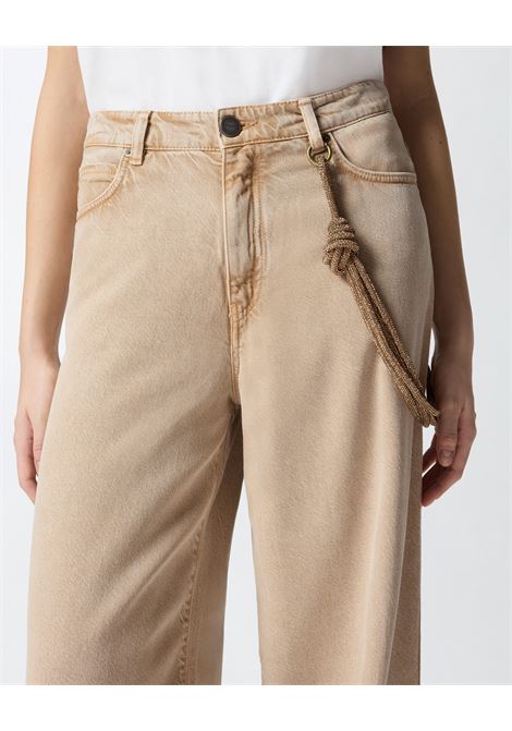 Pinko Lauryn loose bull denim jeans with removable jewel cord PINKO |  | 104601-A33RC88