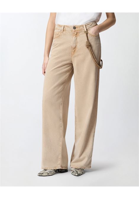 Pinko Lauryn loose bull denim jeans with removable jewel cord PINKO |  | 104601-A33RC88