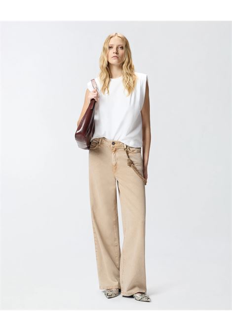 Pinko Lauryn loose bull denim jeans with removable jewel cord PINKO |  | 104601-A33RC88