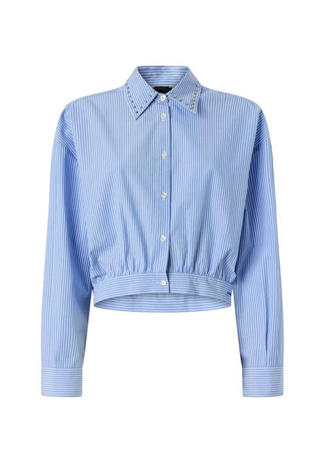 Camicia Pinko cropped a righe con colletto gioiello PINKO | CAMICIE | 106277-A32RZE5