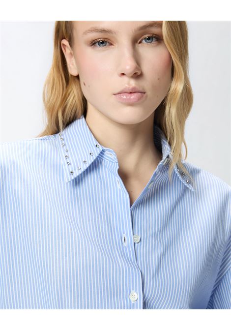 Camicia Pinko cropped a righe con colletto gioiello PINKO | CAMICIE | 106277-A32RZE5