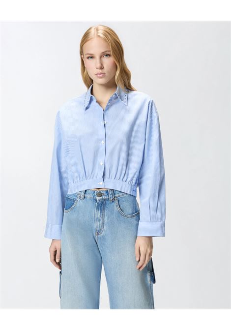 Camicia Pinko cropped a righe con colletto gioiello PINKO | CAMICIE | 106277-A32RZE5