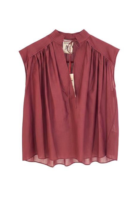 Blusa Rachel in Misto Cotone e Seta color Barolo SEMICOUTURE | Bluse | S6SI05D57-0