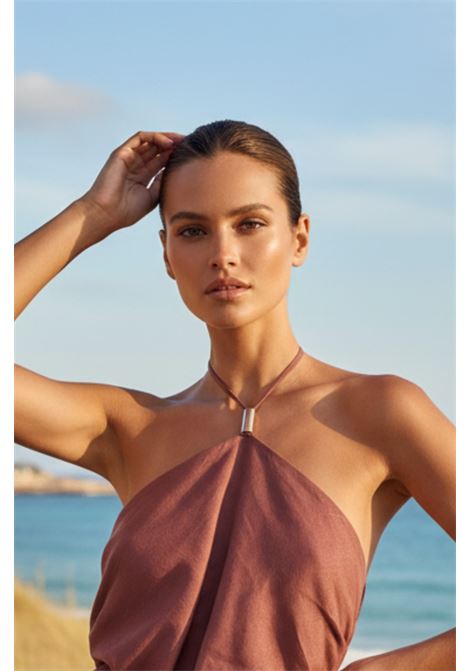 Semicouture Top Miley Smanicato a Balze in Cotone Celeste Alaska SEMICOUTURE | Top & T-shirt | S6SN02H92-1